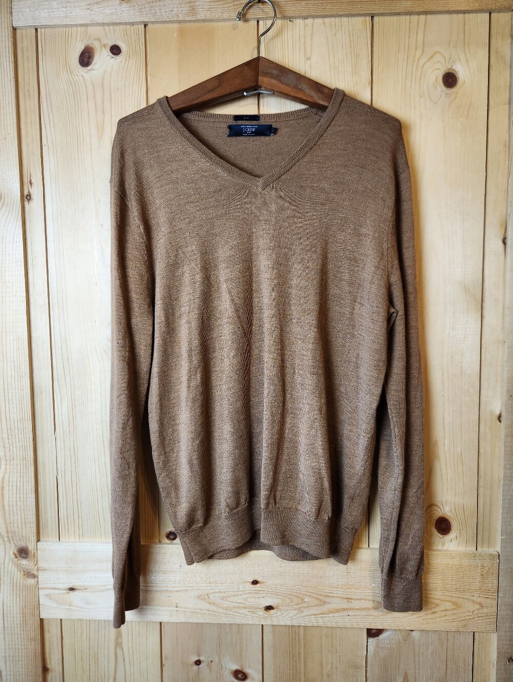 J. Crew Factory Slim 100% Merino Wool V-Neck Long Sleeve  Pull-On Sweater